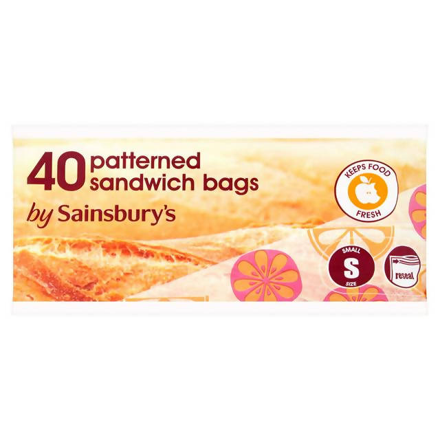 Sainsbury's Food Bags, Medium Zip & Seal 27.5x26cm x20