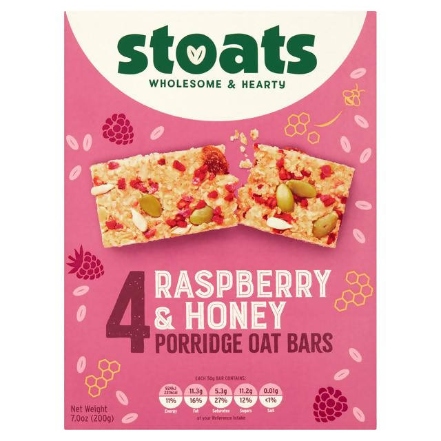 Stoats Raspberry & Honey Breakfst Bar x4 50g