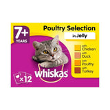 Whiskas Senior 7+ Wet Cat Food Pouches with Poultry in Jelly 12 x 100g - McGrocer