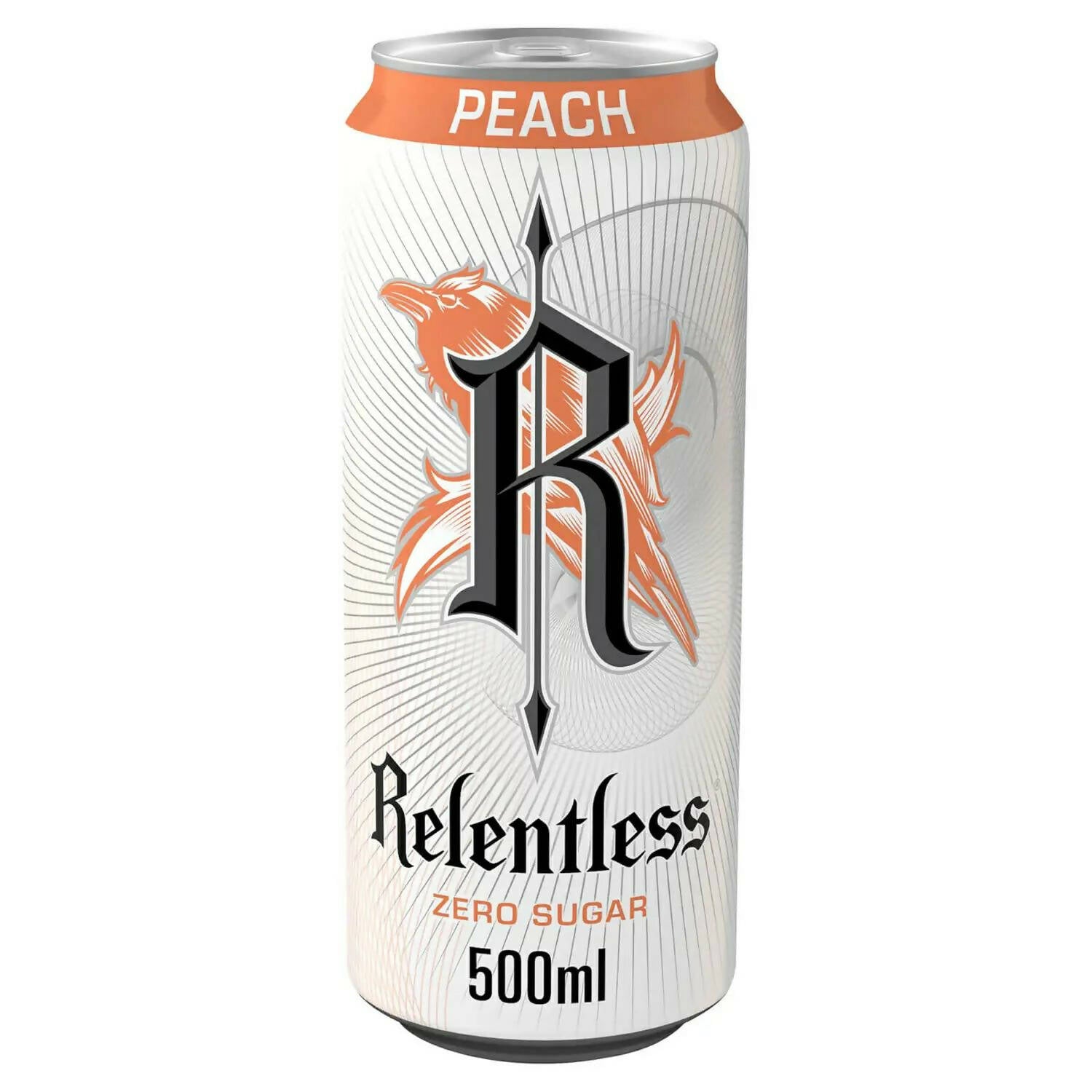 Relentless Peach Zero Sugar Energy Drink 12 x 500ml Energy and Sports Drink McGrocer Direct   