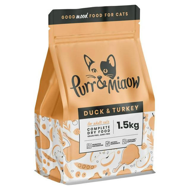 Purr & Miaow Grainfree Duck and Turkey Food 1.5kg