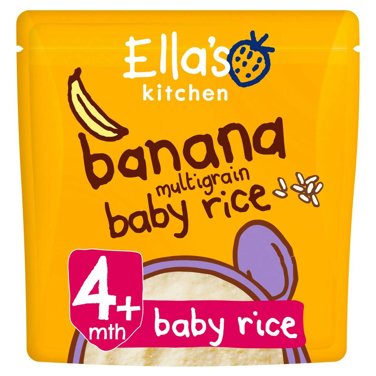 Ella's Kitchen Banana Multigrain Baby Rice Pouch, 4 mths+ 125g GOODS McGrocer Direct   