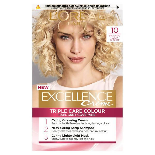 L'Oreal Paris Excellence Permanent Hair Dye Natural Baby Blonde 10 Beauty at home Sainsburys   