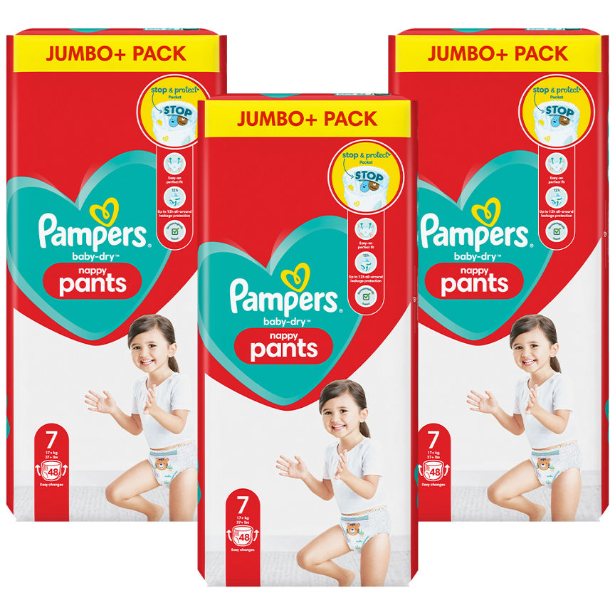 Pampers Stock Up Nappy Pants Bundle Size 7