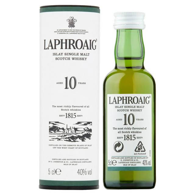 Laphroaig Islay Single Malt Scotch Whisky 10 Year Old 5cl