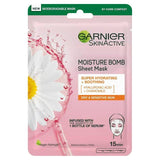 Garnier Moisture Bomb Camomile Hydrating Face Sheet Mask for Dry and Sensitive Skin 32g For her Sainsburys   