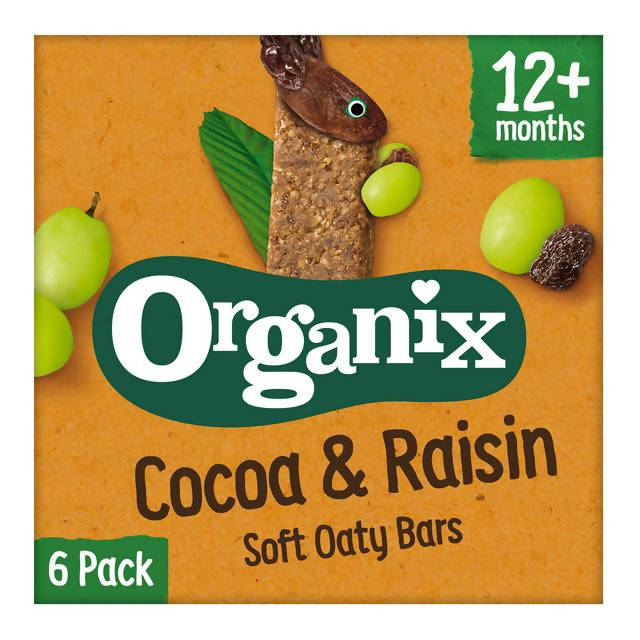 Organix Cocoa & Raisin Soft Oaty Bars 6x30g