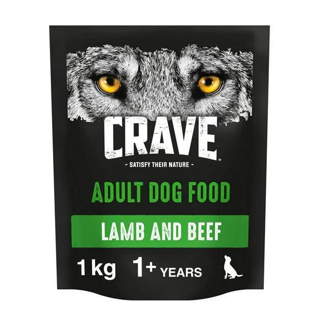 Crave Natural Grain Free Adult Complete Dry Dog Food Lamb & Beef 1kg - McGrocer