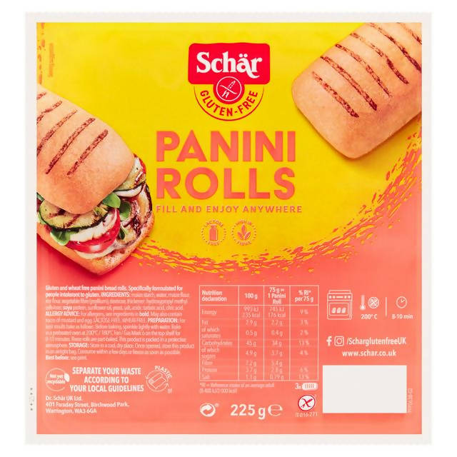 Schar Gluten Free Panini Rolls x3