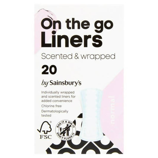 Sainsbury's Scented & Wrapped Pantyliners x20 feminine care Sainsburys   