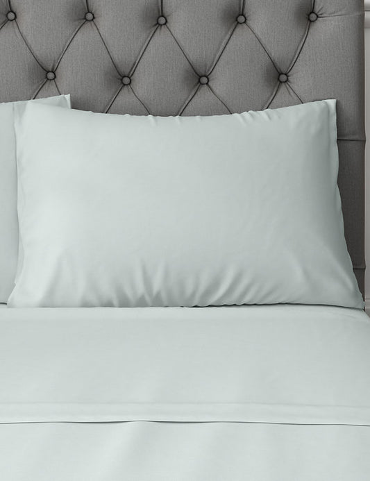 2 Pack Dreamskin Pure Cotton Pillowcases - Duck Egg, None Bedroom M&S Title  