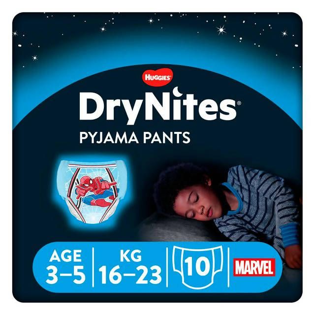 Huggies DryNites Boys Pyjama Pants for Bedwetting, Age 3-5 Years, 10 Pants