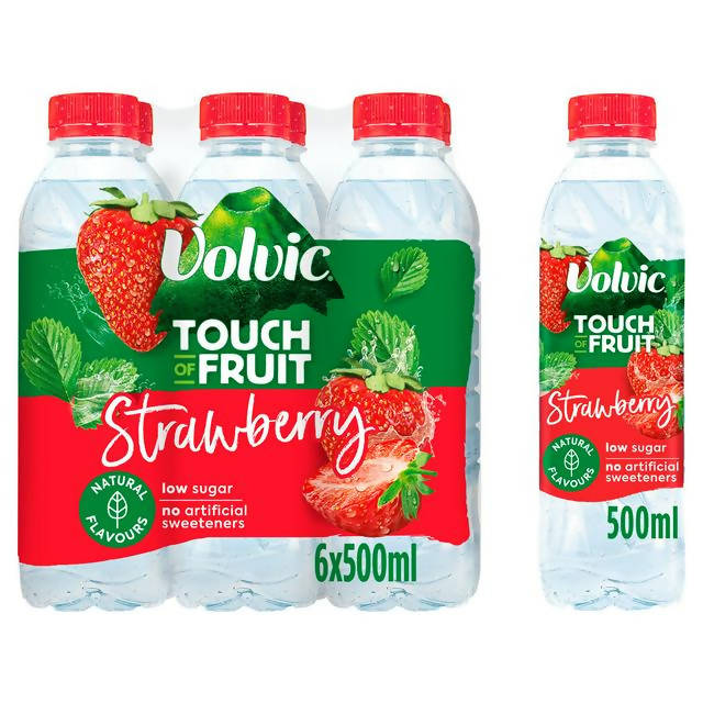 Volvic Touch Of Fruit Strawberry Flavoured Water 6x500ml Flavoured & vitamin water Sainsburys   