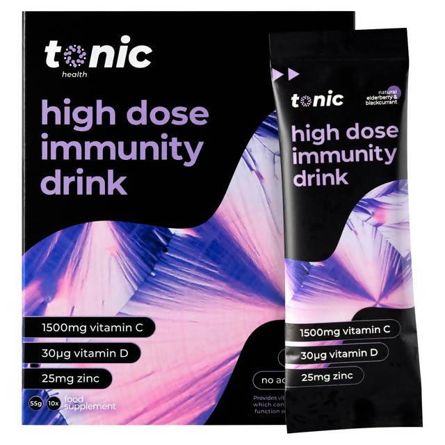 Tonic Health Natural Elderberry & Blackcurrant High Dose Immunity Drink 10x5.5g