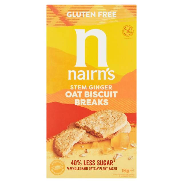 Nairn's Gluten Free Biscuit Breaks Oats & Stem Ginger 160g