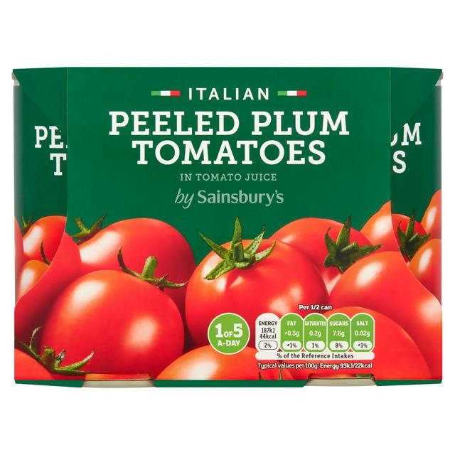 Sainsbury's Premium Peeled Plum Tomatoes 4x400g - McGrocer