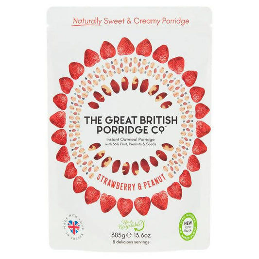 The Great British Porridge Co. Strawberry & Peanut Butter 385g Porridge & oats Sainsburys   