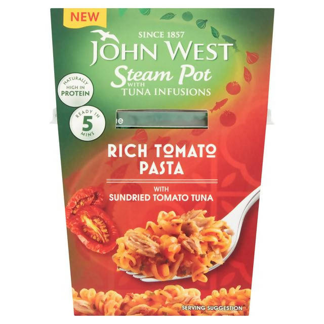 John West Steam Pot Rich Tomato Pasta with Sundried Tomato Tuna 140g