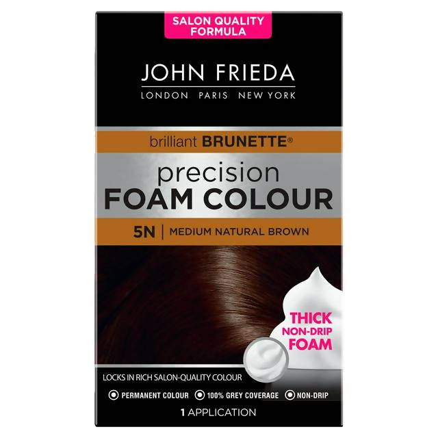 John Frieda Precision Foam Colour Hair Dye Medium Natural Brown 5N