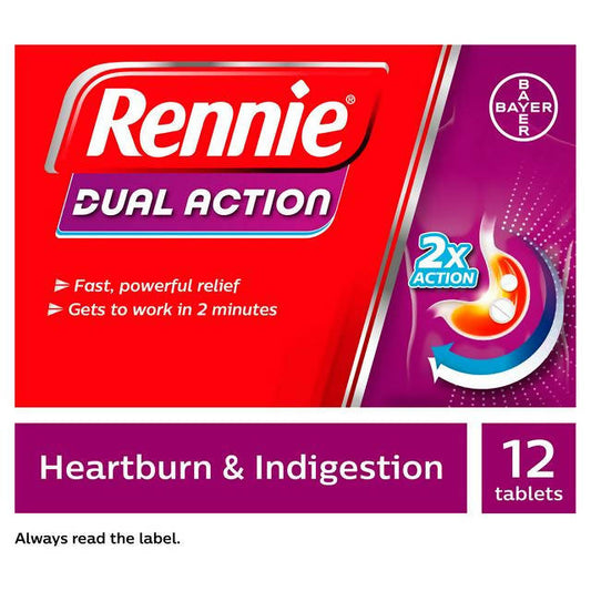 Rennie Dual Action Heartburn & Indigestion Chewable Tablets x12 GOODS Sainsburys   