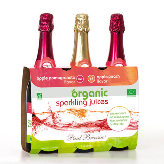 Paul Brassac Organic Sparkling Fruit Juice, 3 x 750ml - McGrocer