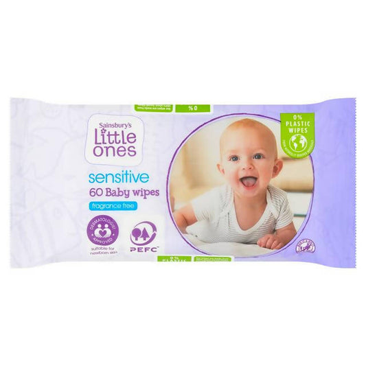 Little Ones Fragrance Free Bio Baby Wipes 4x60 baby wipes Sainsburys   