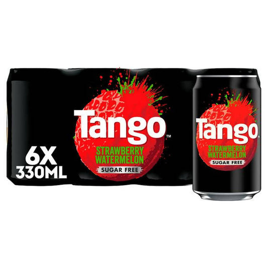 Tango Strawberry & Watermelon Cans 6x330ml Water Sainsburys   