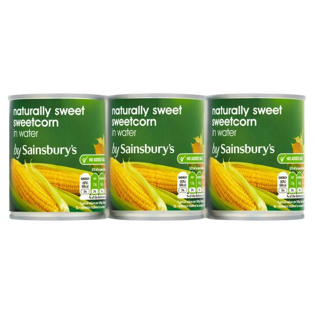 Sainsbury's Naturally Sweet Sweetcorn In Water 3x325g (3x260g*)