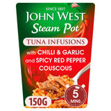 John West Steam Pot Tuna Infusions with Chilli, Garlic & Spicy Red Pepper Couscous 150g Fish Sainsburys   