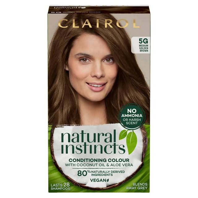 Clairol Natural Instincts Semi-Permanent Hair Dye Medium Brown 5G Brunette Sainsburys   