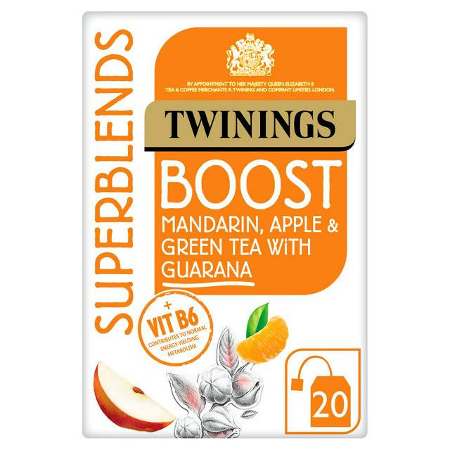 Twinings Superblends Boost with Mandarin, Apple & Green Tea, 20 Tea Bags