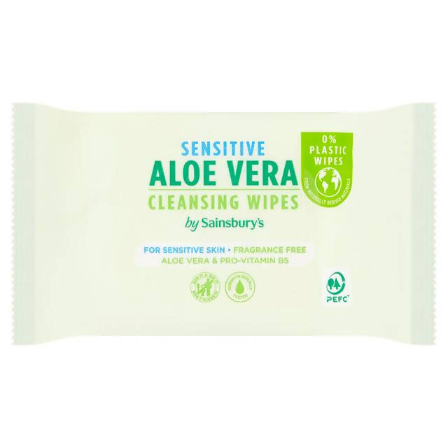 Sainsbury's Sensitive Aloe Vera Cleansing Wipes x24 - McGrocer