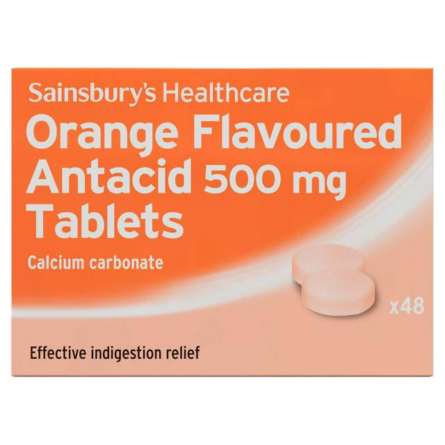 Sainsbury's Orange Antacid Tablets x48