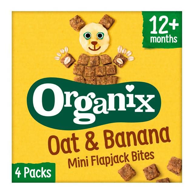 Organix Oat & Banana Mini Flapjack Bites 4x15g snacks & rusks Sainsburys   