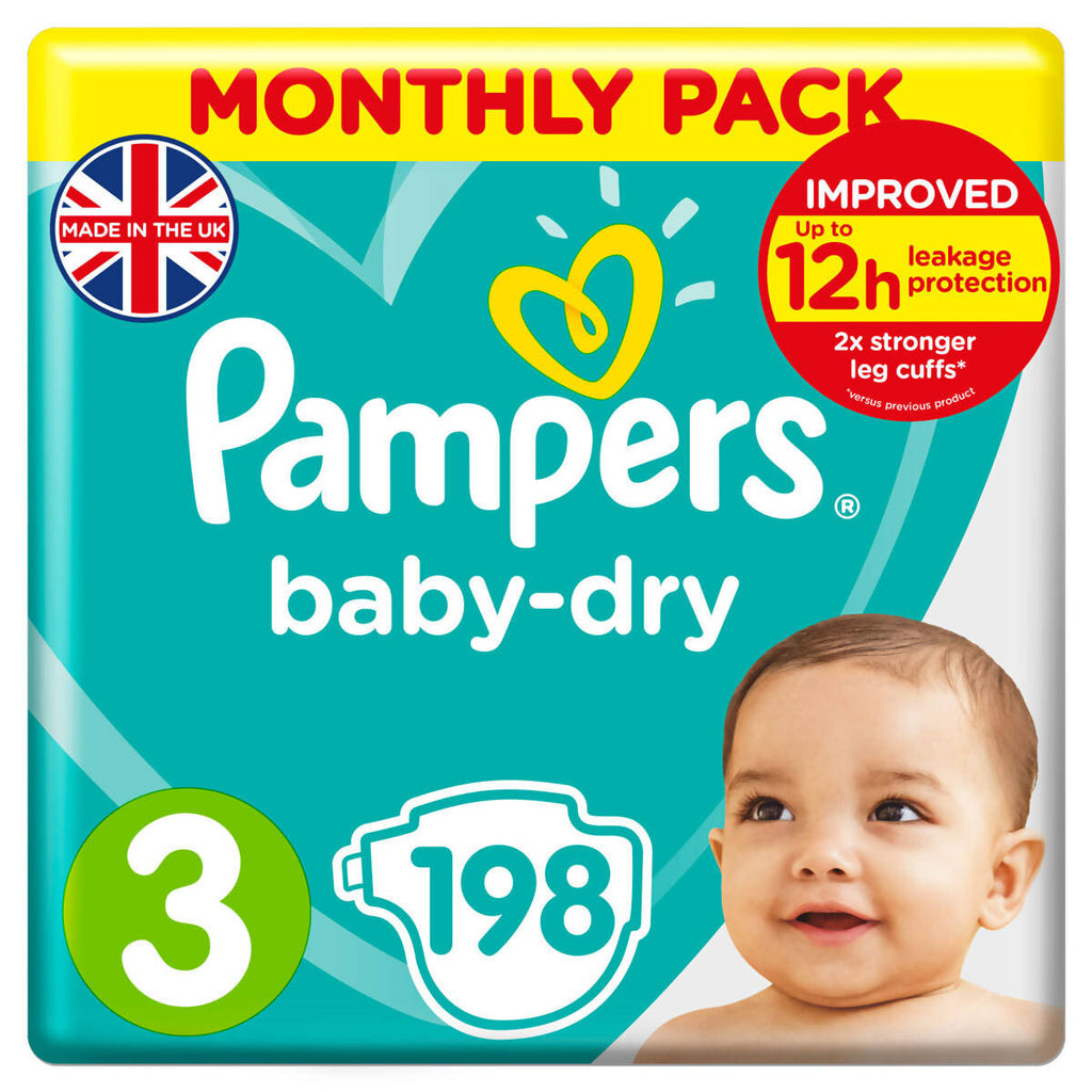 Pampers Baby Dry Size 3, 3 x 66 Pack