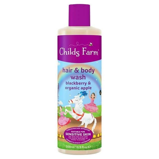 Childs Farm Hair & Body Wash Blackberry & Organic Apple 500ml Bath Boots   