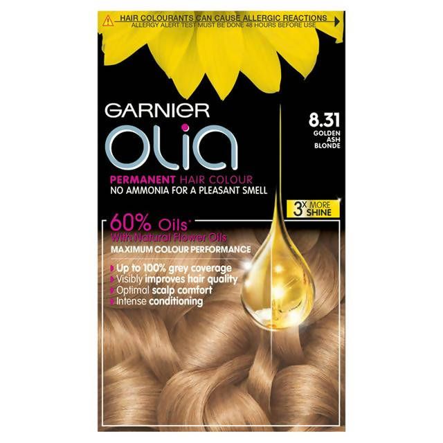 Garnier Olia Permanent No Ammonia Hair Dye Golden Ash Blonde 8.3