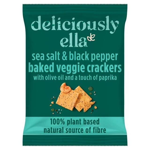 Deliciously Ella Baked Veggie Crackers Sea Salt, Black Pepper & Olive Oil 100g Crisps & snacks Sainsburys   