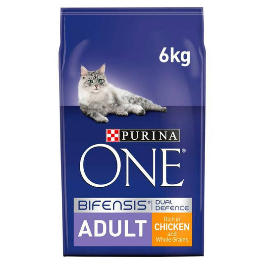 Purina One Adult Dry Cat Food Chicken & Wholegrains 6kg Bigger packs Sainsburys   