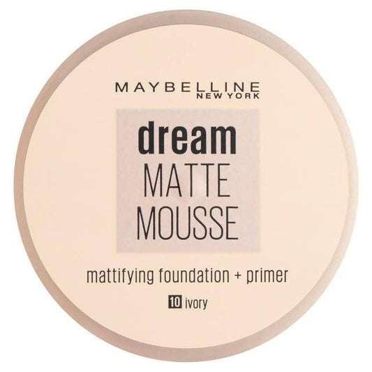 Maybelline Dream Matte Mousse Foundation 10 Ivory 18ml All Sainsburys   