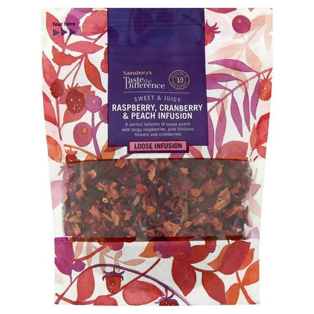 Sainsbury's Raspberry, Cranberry & Peach Infusion Loose Tea, Taste the Difference 100g