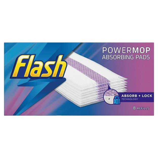 Flash Power Mop Floor Cleaner Absorbing Refill Pads x8