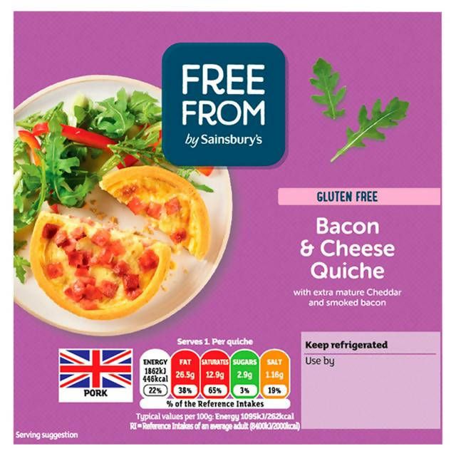 Sainsbury's Free From Cheese & Bacon Quiche 170g