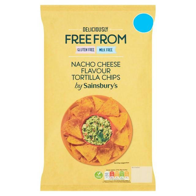 Sainsbury's Deliciously Free From Nacho Tortilla Chips Cheese Flavour 200g Sharing crisps Sainsburys   