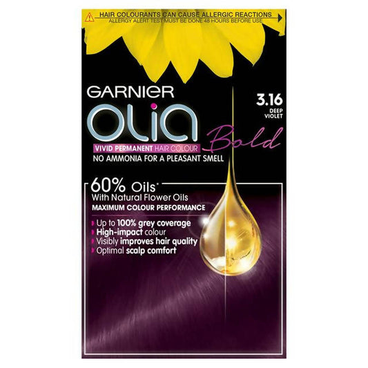 Garnier Olia Bold Permanent No Ammonia Hair Dye Deep Violet 3.16 Expressive Sainsburys   