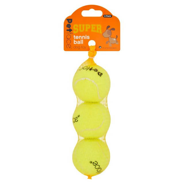 Petface Super Tennis Balls Dog Toys x3 6cm