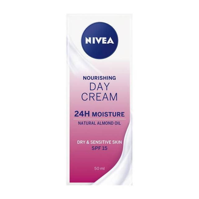 Nivea Nourishing Day Cream Moisturiser for Dry & Sensitive Skin SPF15 50ml All Sainsburys   