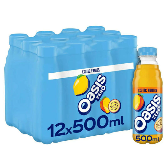 Oasis Exotic Fruits Zero 12 x 500ml fruit juice drink McGrocer Direct   