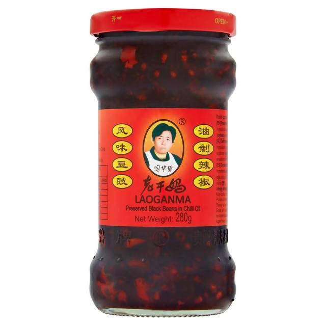 Laoganma Black Bean Chilli Sauce 280g South & South-East Asian Sainsburys   