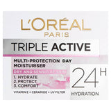 L'Oreal Paris Triple Active Day Moisturiser Dry & Sensitive Skin 50ml All Sainsburys   